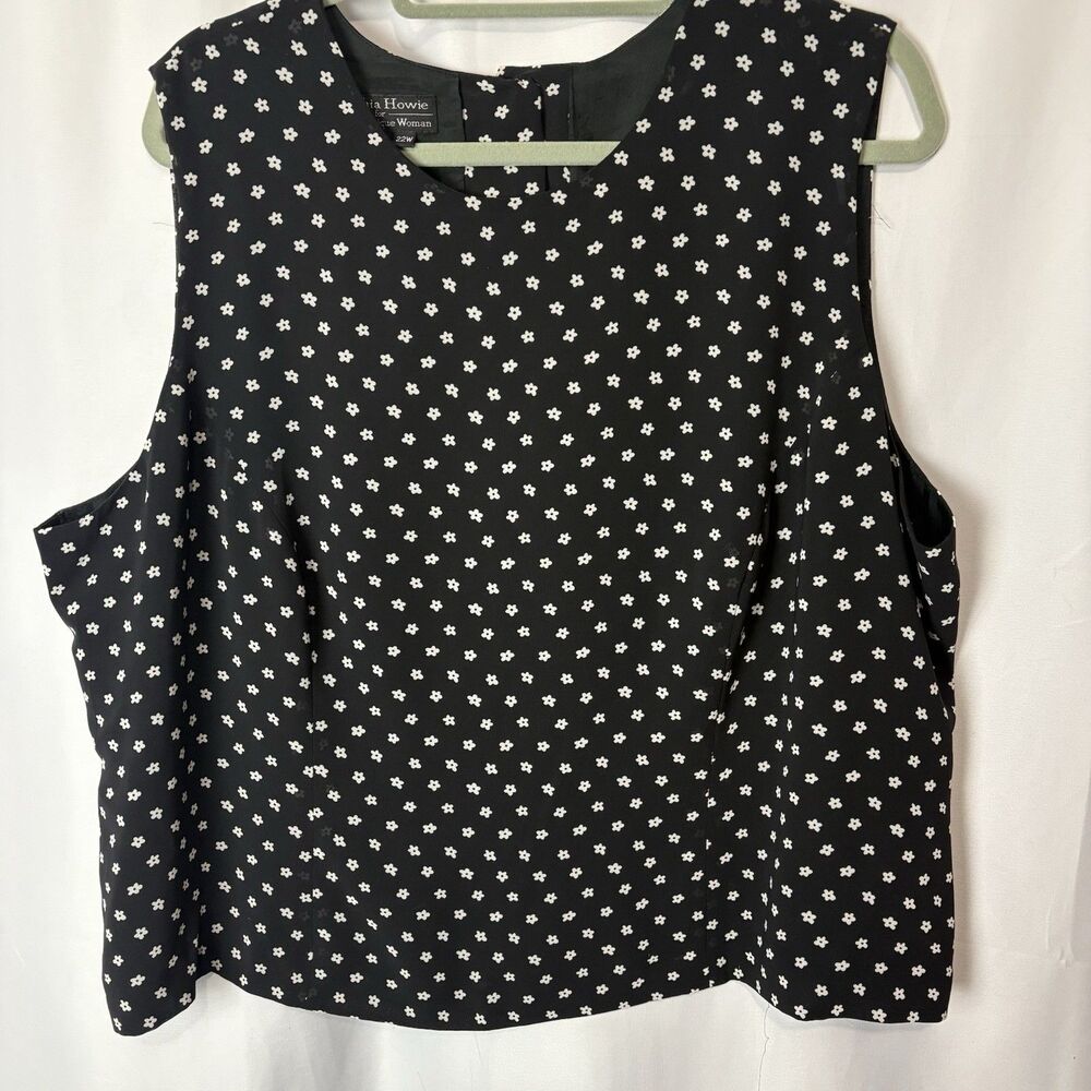 Vtg Cynthia Howie Maggie Boutique Sleeveless Top Blouse Back Button Floral 22W